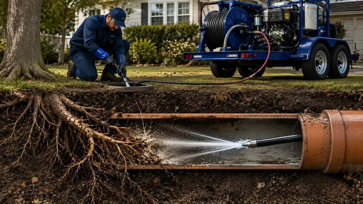 Tree Root Removal with Hydro Jetting in Los Olivos
